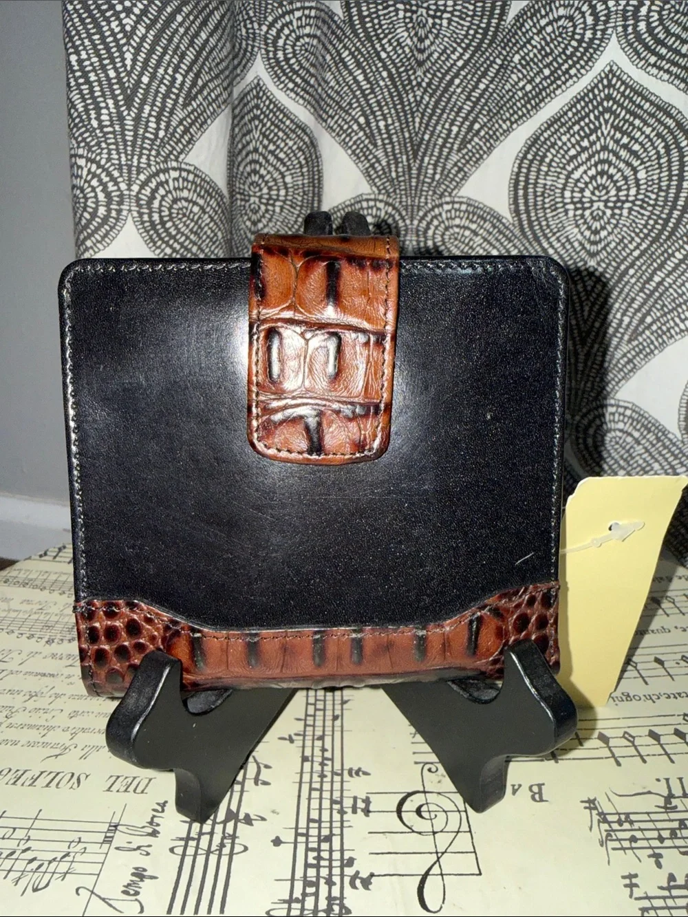 VTG Brahmin Black Tuscan Leather Credit Card Wallet - Deadstock / NOS